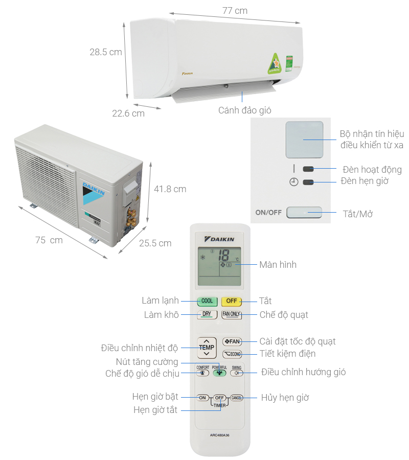 Điều hoà Daikin Inverter 1 HP ATKQ25TAVMV